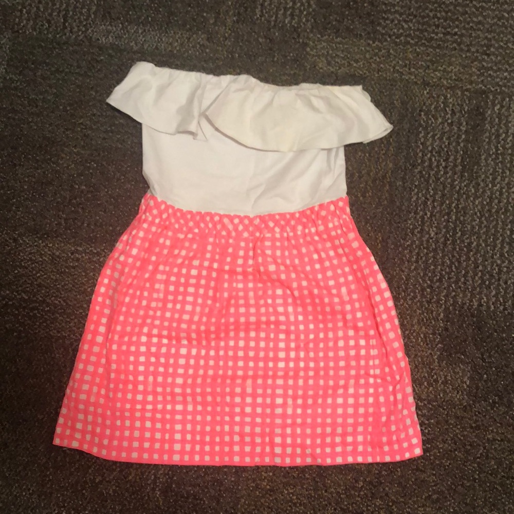 Pink and white lilly pulitzer gingham dress small